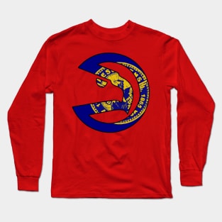 Atlanta City Flag Hawks Logo Long Sleeve T-Shirt